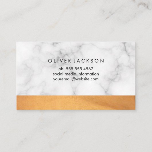 Weißer Marmor Lux Trim Visitenkarte (Rückseite)