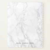 Weißer Marmor mit Aqua Accent Personalisiert Plann Planer (Rückseite)