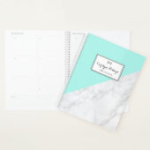 Weißer Marmor mit Aqua Accent Personalisiert Plann Planer (Anzeige)
