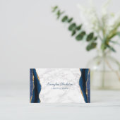 Weißer Marmor mit Blue Gold Agate Visitenkarte (Stehend Vorderseite)