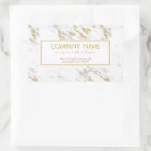 Weißer Marmor mit Glitzer Rechteckiger Aufkleber (Tasche)