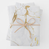 Weißer Marmor mit Gold Geschenkpapier Set (Beispiel)