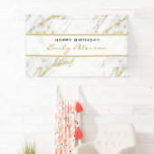 Weißer Marmor mit Gold-Glitzer Banner (Insitu)