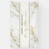 Weißer Marmor mit Gold-Glitzer Banner (Vertikal)