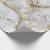 Weißer Marmor mit Goldadern Geschenkpapier (Ecke)