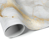 Weißer Marmor mit Goldadern Geschenkpapier (Rolleneckpunkt)