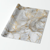 Weißer Marmor mit Goldadern Geschenkpapier (Ungerollt)