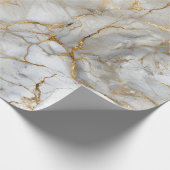 Weißer Marmor mit Goldadern Geschenkpapier (Ecke)