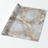 Weißer Marmor mit Goldadern Geschenkpapier (Ungerollt)