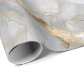 Weißer Marmor mit Goldadern Geschenkpapier (Rolleneckpunkt)