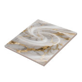 Weißer Marmor mit goldenem Wirbelmuster Fliese (Seite)