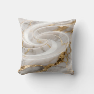 Weißer Marmor mit goldenem Wirbelmuster Kissen