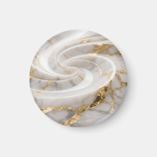 Weißer Marmor mit goldenem Wirbelmuster Magnet