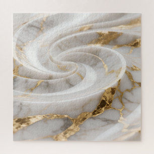 Weißer Marmor mit goldenem Wirbelmuster Puzzle