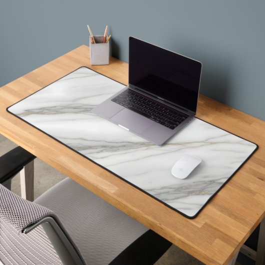 Weißer Marmor mit goldenen Adern Schreibtischunterlage (Büro 2)