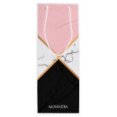 Weißer Marmor mit goldenen Linien Geschenktüte Für Weinflaschen (Rückseite)