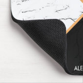 Weißer Marmor mit goldenen Linien Mousepad (Ecke)