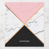 Weißer Marmor mit goldenen Linien Weinetikett (Einzelnes Label)