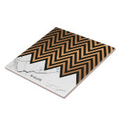 Weißer Marmor mit goldenen Sparren Fliese (Seite)