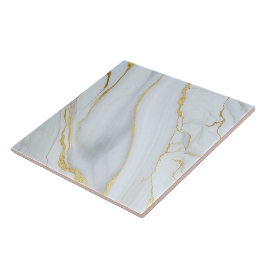 Weißer Marmor mit goldener Adern Keramik Tile Fliese (Seite)