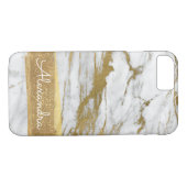 Weißer Marmor mit Goldfolie und Glitzer Case-Mate iPhone Hülle (Rückseite (Horizontal))