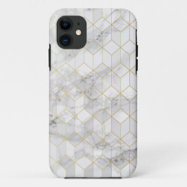 Weißer Marmor mit Goldwürfel-Muster Case-Mate iPhone Hülle