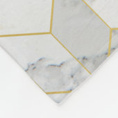 Weißer Marmor mit Goldwürfel-Muster Fleecedecke (Ecke)