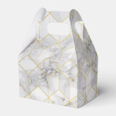 Weißer Marmor mit Goldwürfelmuster + Monogramm Geschenkschachtel (Rückseite)