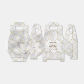 Weißer Marmor mit Goldwürfelmuster + Monogramm Geschenkschachtel (Ungefaltet)