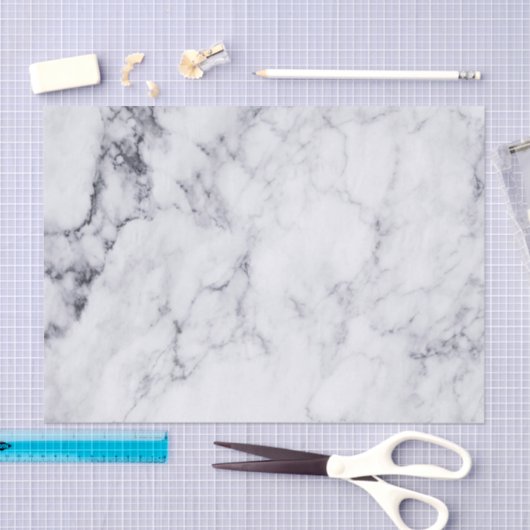 Weißer Marmor mit grauem Imitat Seidenpapier (Handwerk)