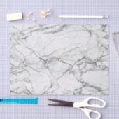 Weißer Marmor mit grauem Muster Seidenpapier (Handwerk)