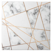 Weißer Marmor mit Hübschen Goldlinien Fliese (Vorderseite)