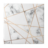 Weißer Marmor mit Hübschen Goldlinien Fliese (Vorderseite)