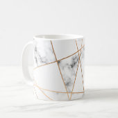 Weißer Marmor mit Hübschen Goldlinien Kaffeetasse (Vorderseite Links)