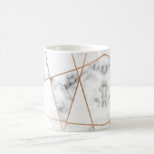 Weißer Marmor mit Hübschen Goldlinien Kaffeetasse (Mittel)