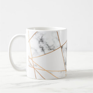 Weißer Marmor mit Hübschen Goldlinien Kaffeetasse