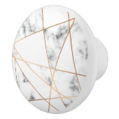 Weißer Marmor mit Hübschen Goldlinien Keramikknauf (Rechts)