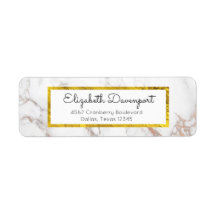 Weißer Marmor mit Imitaten Gold Foil Rahmen