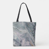 Weißer Marmor mit Perle, lila und goldfarben Tasche (Rückseite)