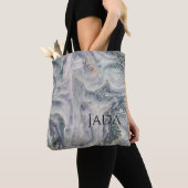 Weißer Marmor mit Perle, lila und goldfarben Tasche (Von Nahem)
