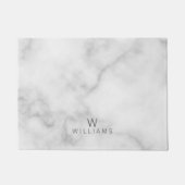 Weißer Marmor mit Personalisiertem Monogramm und N Fußmatte (Vorderseite)