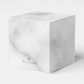 Weißer Marmor mit Personalisiertem Monogramm und N Geschenkschachtel (Vorderseite)
