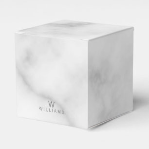 Weißer Marmor mit Personalisiertem Monogramm und N Geschenkschachtel