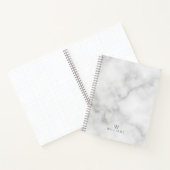 Weißer Marmor mit Personalisiertem Monogramm und N Notizblock (Innenseite)