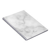Weißer Marmor mit Personalisiertem Monogramm und N Notizblock (Rechte Seite)