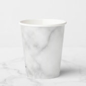 Weißer Marmor mit Personalisiertem Monogramm und N Pappbecher (Links)