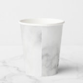 Weißer Marmor mit Personalisiertem Monogramm und N Pappbecher (Rechts)