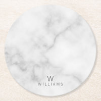 Weißer Marmor mit Personalisiertem Monogramm und N