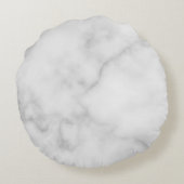 Weißer Marmor mit Personalisiertem Monogramm und N Rundes Kissen (Rückseite)