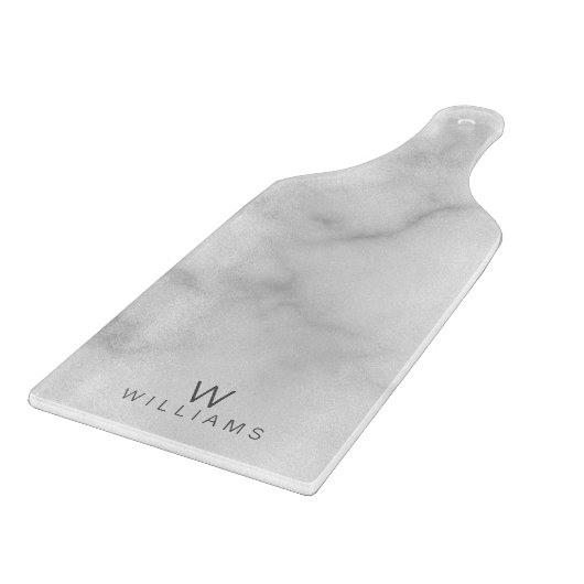 Weißer Marmor mit Personalisiertem Monogramm und N Schneidebrett (Ecke)